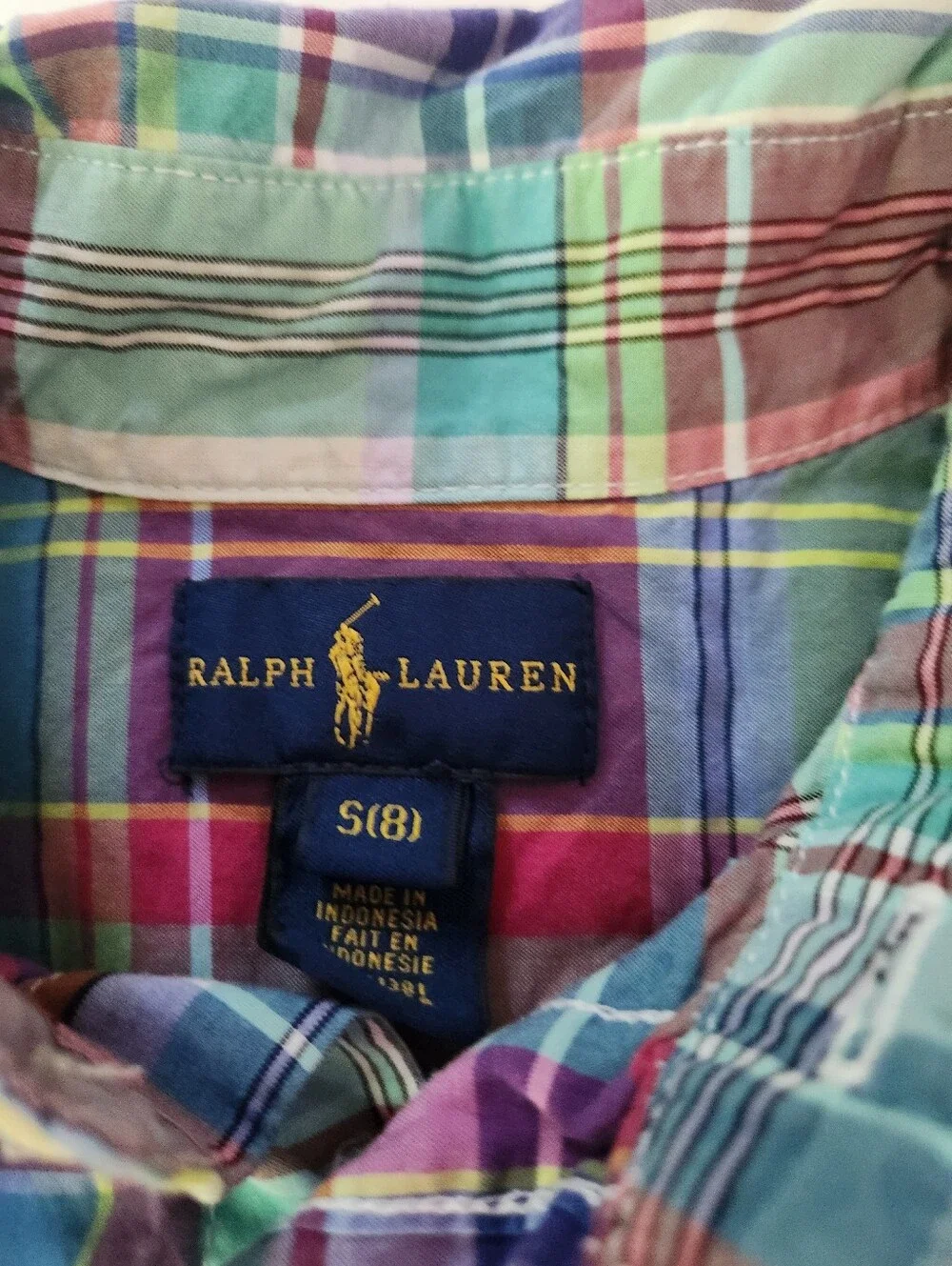 Ralph Lauren Bright Multicolor Plaid Cotton Button-Down Shirt